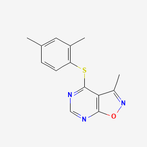 molecular formula C14H13N3OS B2701367 4-[(2,4-Dimethylphenyl)sulfanyl]-3-methylisoxazolo[5,4-d]pyrimidine CAS No. 478045-24-8