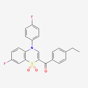 molecular formula C23H17F2NO3S B2701371 (4-乙基苯基)[7-氟-4-(4-氟苯基)-1,1-二氧化-4H-1,4-苯并噻嗪-2-基]甲酮 CAS No. 1113109-95-7