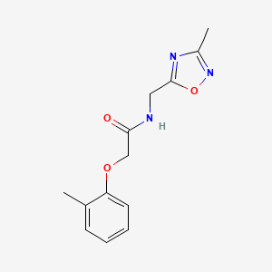 molecular formula C13H15N3O3 B2701376 N-((3-methyl-1,2,4-oxadiazol-5-yl)methyl)-2-(o-tolyloxy)acetamide CAS No. 1207023-92-4
