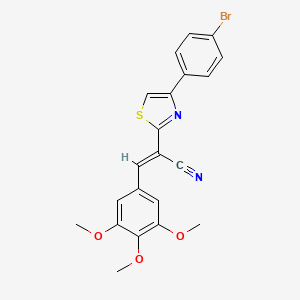 molecular formula C21H17BrN2O3S B2701377 (E)-2-(4-(4-溴苯基)噻唑-2-基)-3-(3,4,5-三甲氧基苯基)丙烯腈 CAS No. 683250-66-0