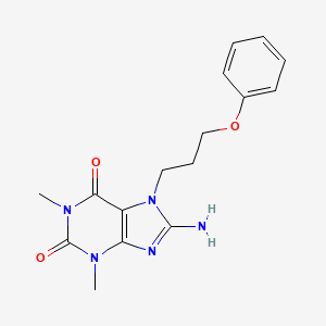 molecular formula C16H19N5O3 B2701378 8-氨基-1,3-二甲基-7-(3-苯氧基丙基)-1H-嘧啶-2,6(3H,7H)-二酮 CAS No. 1105197-17-8