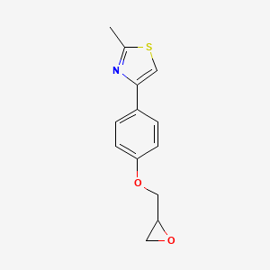 molecular formula C13H13NO2S B2701379 2-Methyl-4-[4-(oxiran-2-ylmethoxy)phenyl]-1,3-thiazole CAS No. 2411273-89-5