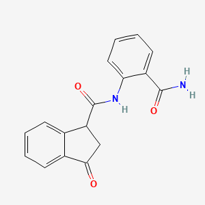molecular formula C17H14N2O3 B2701388 N-(2-carbamoylphenyl)-3-oxo-2,3-dihydro-1H-indene-1-carboxamide CAS No. 1207047-67-3