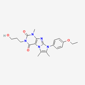 molecular formula C21H25N5O4 B2701390 6-(4-Ethoxyphenyl)-2-(3-hydroxypropyl)-4,7,8-trimethylpurino[7,8-a]imidazole-1,3-dione CAS No. 876901-89-2