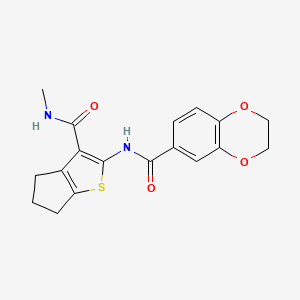 N-(3-(methylcarbamoyl)-5,6-dihydro-4H-cyclopenta[b]thiophen-2-yl)-2,3-dihydrobenzo[b][1,4]dioxine-6-carboxamide