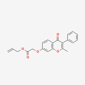 molecular formula C21H18O5 B2701394 丙烯基-2-(2-甲基-4-氧代-3-苯基香豆素-7-基)氧基乙酸酯 CAS No. 100170-83-0