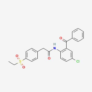 molecular formula C23H20ClNO4S B2701399 N-(2-benzoyl-4-chlorophenyl)-2-(4-(ethylsulfonyl)phenyl)acetamide CAS No. 941884-39-5