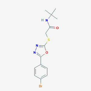 2-{[5-(4-bromophenyl)-1,3,4-oxadiazol-2-yl]sulfanyl}-N-tert-butylacetamide