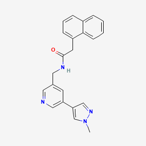molecular formula C22H20N4O B2701400 N-((5-(1-methyl-1H-pyrazol-4-yl)pyridin-3-yl)methyl)-2-(naphthalen-1-yl)acetamide CAS No. 2034230-84-5