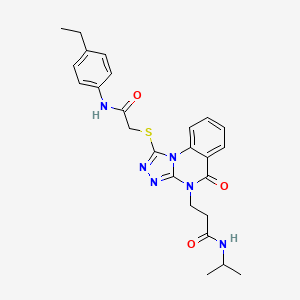 molecular formula C25H28N6O3S B2701415 3-(4-methylbenzyl)-1-{[3-(4-methylphenyl)-1,2,4-oxadiazol-5-yl]methyl}thieno[3,2-d]pyrimidine-2,4(1H,3H)-dione CAS No. 1112434-49-7