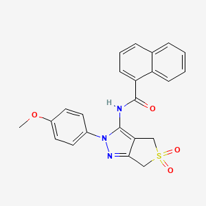 molecular formula C23H19N3O4S B2701416 N-(2-(4-methoxyphenyl)-5,5-dioxido-4,6-dihydro-2H-thieno[3,4-c]pyrazol-3-yl)-1-naphthamide CAS No. 681267-00-5