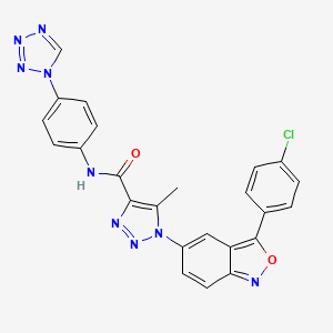 molecular formula C24H16ClN9O2 B2701420 1-[3-(4-chlorophenyl)-2,1-benzoxazol-5-yl]-5-methyl-N-[4-(1H-tetrazol-1-yl)phenyl]-1H-1,2,3-triazole-4-carboxamide CAS No. 951897-66-8
