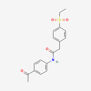 molecular formula C18H19NO4S B2701426 N-(4-乙酰苯基)-2-(4-(乙磺酰)苯基)乙酰胺 CAS No. 919759-09-4