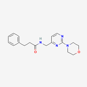 molecular formula C18H22N4O2 B2701427 N-((2-吗啉基嘧啶-4-基)甲基)-3-苯基丙酰胺 CAS No. 1797978-72-3