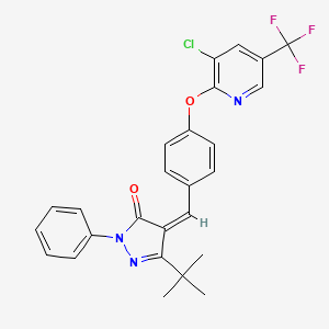 molecular formula C26H21ClF3N3O2 B2701428 (4Z)-5-tert-butyl-4-[[4-[3-chloro-5-(trifluoromethyl)pyridin-2-yl]oxyphenyl]methylidene]-2-phenylpyrazol-3-one CAS No. 1025665-52-4