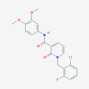 molecular formula C21H18ClFN2O4 B2701433 1-(2-chloro-6-fluorobenzyl)-N-(3,4-dimethoxyphenyl)-2-oxo-1,2-dihydropyridine-3-carboxamide CAS No. 946355-65-3