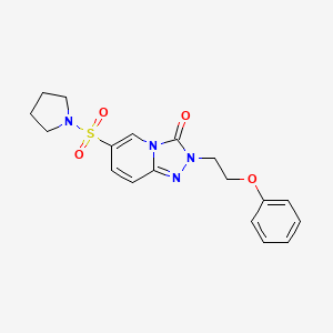 molecular formula C18H20N4O4S B2701436 2-(2-phenoxyethyl)-6-(pyrrolidin-1-ylsulfonyl)[1,2,4]triazolo[4,3-a]pyridin-3(2H)-one CAS No. 1251592-59-2