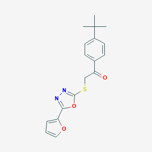 molecular formula C18H18N2O3S B270144 1-(4-Tert-butylphenyl)-2-{[5-(furan-2-yl)-1,3,4-oxadiazol-2-yl]sulfanyl}ethanone 