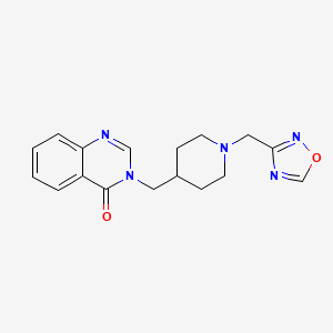 molecular formula C17H19N5O2 B2701445 3-[[1-(1,2,4-Oxadiazol-3-ylmethyl)piperidin-4-yl]methyl]quinazolin-4-one CAS No. 2380098-15-5