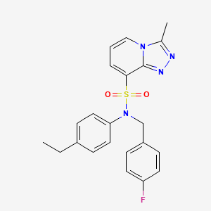 molecular formula C22H21FN4O2S B2701448 N-(4-ethylphenyl)-N-(4-fluorobenzyl)-3-methyl[1,2,4]triazolo[4,3-a]pyridine-8-sulfonamide CAS No. 1251679-74-9