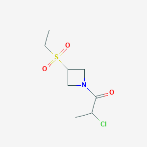 molecular formula C8H14ClNO3S B2701449 2-Chloro-1-(3-ethylsulfonylazetidin-1-yl)propan-1-one CAS No. 2411226-52-1