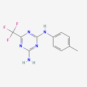 molecular formula C11H10F3N5 B2701458 N-(4-甲基苯基)-6-(三氟甲基)-1,3,5-三嗪-2,4-二胺 CAS No. 2252-73-5