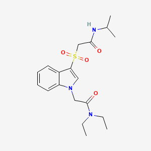 molecular formula C19H27N3O4S B2701460 N,N-diethyl-2-(3-((2-(isopropylamino)-2-oxoethyl)sulfonyl)-1H-indol-1-yl)acetamide CAS No. 878057-93-3