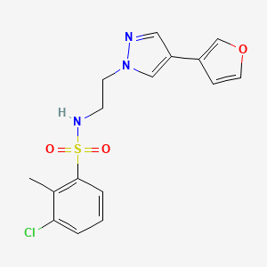 molecular formula C16H16ClN3O3S B2701461 3-氯-N-(2-(4-(呋喃-3-基)-1H-吡唑-1-基)乙基)-2-甲基苯磺酰胺 CAS No. 2034355-79-6