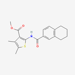 molecular formula C19H21NO3S B2701463 Methyl 4,5-dimethyl-2-(5,6,7,8-tetrahydronaphthalene-2-carbonylamino)thiophene-3-carboxylate CAS No. 882316-36-1