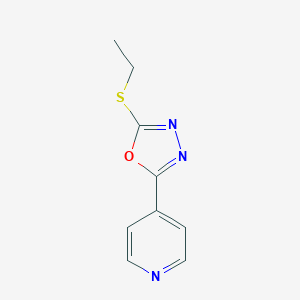 molecular formula C9H9N3OS B270147 2-Ethylsulfanyl-5-pyridin-4-yl-1,3,4-oxadiazole 