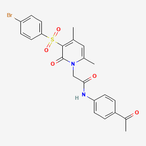 molecular formula C23H21BrN2O5S B2701479 N-(4-乙酰苯基)-2-(3-((4-溴苯基)磺酰)-4,6-二甲基-2-氧代吡啶-1(2H)-基)乙酰胺 CAS No. 1251549-75-3