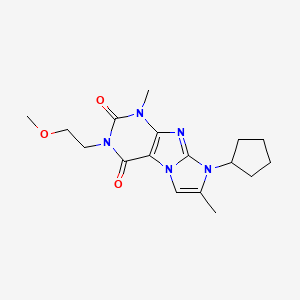 6-Cyclopentyl-2-(2-methoxyethyl)-4,7-dimethylpurino[7,8-a]imidazole-1,3-dione