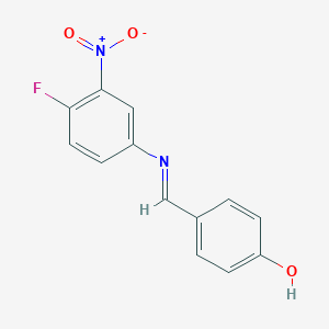 4-[(1E)-[(4-fluoro-3-nitrophenyl)imino]methyl]phenol