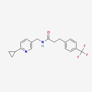 molecular formula C19H19F3N2O B2701485 N-[(6-cyclopropylpyridin-3-yl)methyl]-3-[4-(trifluoromethyl)phenyl]propanamide CAS No. 2097915-46-1