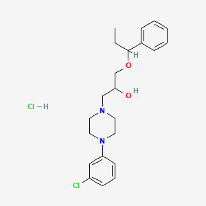 molecular formula C22H30Cl2N2O2 B2701500 1-(4-(3-Chlorophenyl)piperazin-1-yl)-3-(1-phenylpropoxy)propan-2-ol hydrochloride CAS No. 1189697-07-1