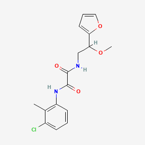 molecular formula C16H17ClN2O4 B2701502 N1-(3-chloro-2-methylphenyl)-N2-(2-(furan-2-yl)-2-methoxyethyl)oxalamide CAS No. 1795088-49-1