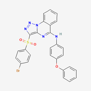 molecular formula C27H18BrN5O3S B2701503 3-[(4-溴苯基)磺酰]-N-(4-苯氧基苯基)[1,2,3]三唑并[1,5-a]喹唑啉-5-胺 CAS No. 895641-19-7