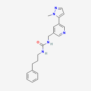 molecular formula C20H23N5O B2701505 1-((5-(1-methyl-1H-pyrazol-5-yl)pyridin-3-yl)methyl)-3-(3-phenylpropyl)urea CAS No. 2034336-63-3