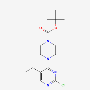 molecular formula C16H25ClN4O2 B2701508 叔丁基-4-(2-氯-5-异丙基嘧啶-4-基)哌嗪-1-甲酸酯 CAS No. 2225141-82-0