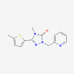 molecular formula C14H14N4OS B2701509 4-methyl-3-(5-methylthiophen-2-yl)-1-[(pyridin-2-yl)methyl]-4,5-dihydro-1H-1,2,4-triazol-5-one CAS No. 2198359-86-1