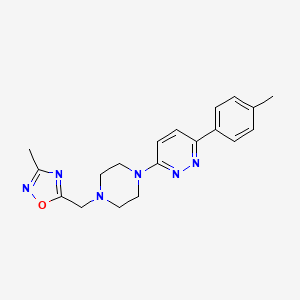molecular formula C19H22N6O B2701512 3-Methyl-5-[[4-[6-(4-methylphenyl)pyridazin-3-yl]piperazin-1-yl]methyl]-1,2,4-oxadiazole CAS No. 2380083-69-0