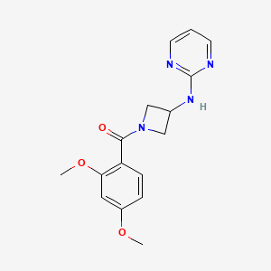 molecular formula C16H18N4O3 B2701516 (2,4-二甲氧基苯基)(3-(嘧啶-2-基氨基)氮杂环丁烷-1-基)甲酮 CAS No. 2320851-04-3