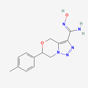 molecular formula C13H15N5O2 B2701527 N'-hydroxy-6-(4-methylphenyl)-6,7-dihydro-4H-[1,2,3]triazolo[5,1-c][1,4]oxazine-3-carboximidamide CAS No. 1993643-44-9