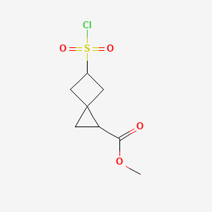 molecular formula C8H11ClO4S B2701532 Methyl 5-(chlorosulfonyl)spiro[2.3]hexane-1-carboxylate CAS No. 2172572-98-2