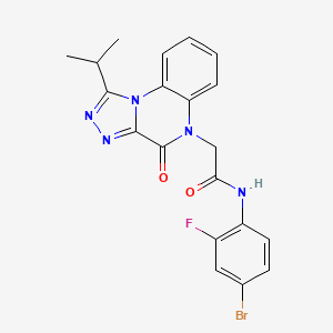 molecular formula C20H17BrFN5O2 B2701536 N-(4-溴-2-氟苯基)-2-(1-异丙基-4-氧代-[1,2,4]三唑并[4,3-a]喹喔啉-5(4H)-基)乙酰胺 CAS No. 1357751-82-6