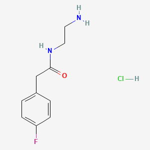 molecular formula C10H14ClFN2O B2701538 N-(2-aminoethyl)-2-(4-fluorophenyl)acetamide hydrochloride CAS No. 1037411-95-2
