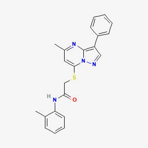 2-((5-methyl-3-phenylpyrazolo[1,5-a]pyrimidin-7-yl)thio)-N-(o-tolyl)acetamide