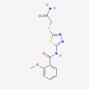 N-[5-(2-amino-2-oxoethyl)sulfanyl-1,3,4-thiadiazol-2-yl]-2-methoxybenzamide