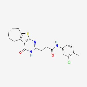 N-(3-chloro-4-methylphenyl)-3-(4-oxo-3,5,6,7,8,9-hexahydro-4H-cyclohepta[4,5]thieno[2,3-d]pyrimidin-2-yl)propanamide