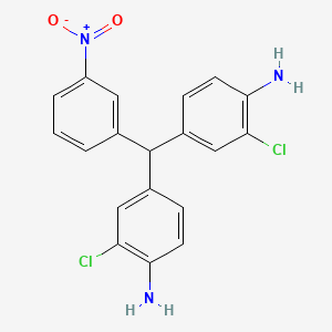 molecular formula C19H15Cl2N3O2 B2701555 4,4'-[(3-Nitrophenyl)methanediyl]bis(2-chloroaniline) CAS No. 40530-26-5